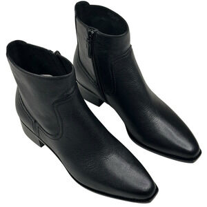 COLE HAAN Naia Black Leather Ankle Boots Womens Size 7B Side Zip New $200 N